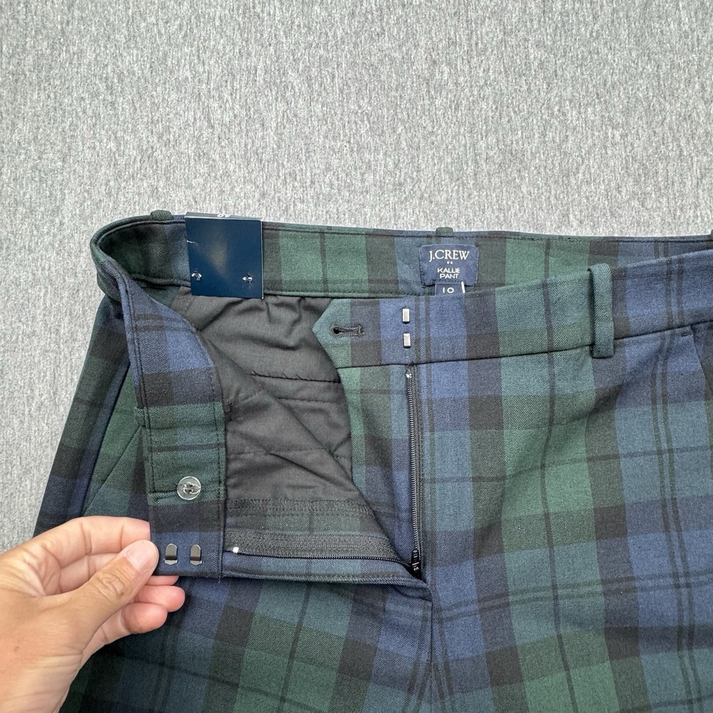 J Crew Kallie Pant Plaid Kallie Pant Blackwatch Tartan Sz 10 Fit 32x28 Office - Picture 5 of 16